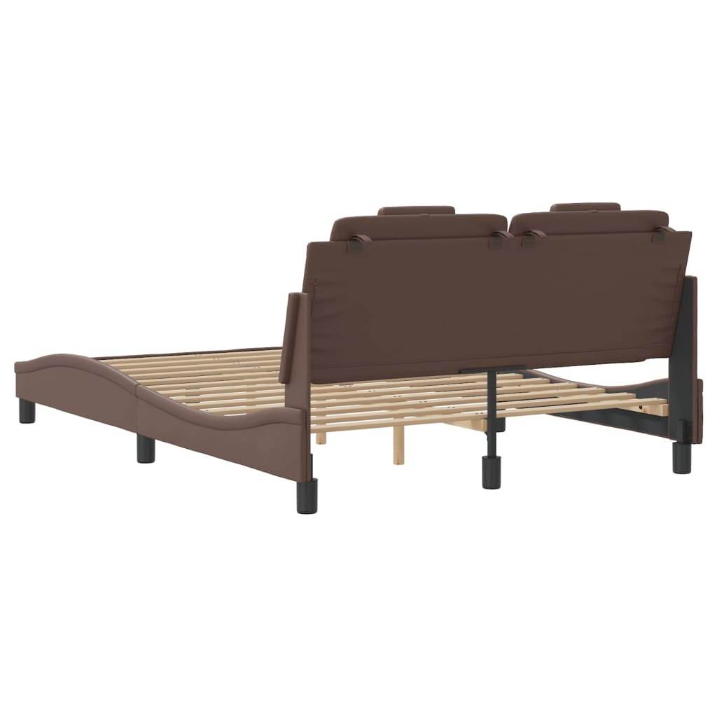 Bettgestell "Viana" mit LED ohne Matratze Braun 140x190 cm