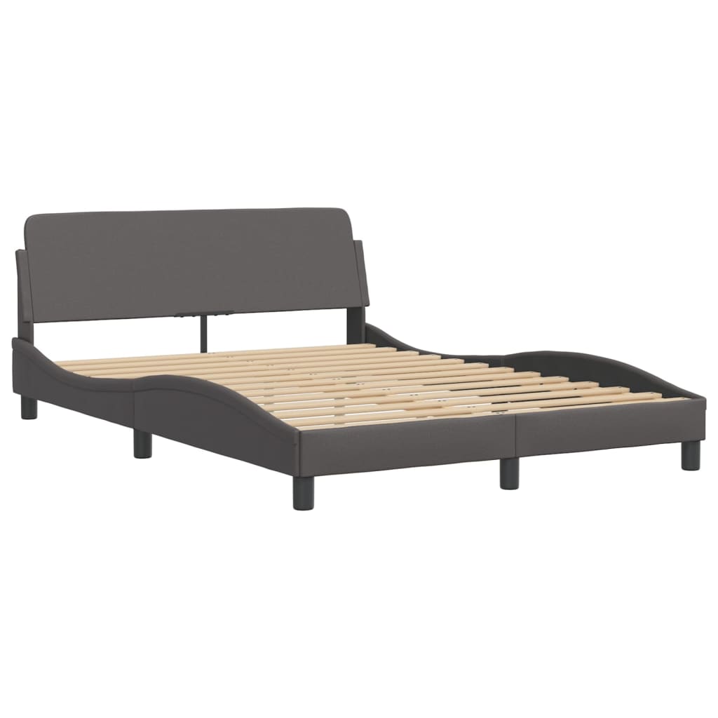 Bettgestell "Viana" mit LED ohne Matratze Grau 140x190 cm