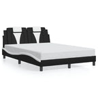 Bettgestell "Viana" mit LED ohne Matratze Schwarz und Weiß 140x190 cm