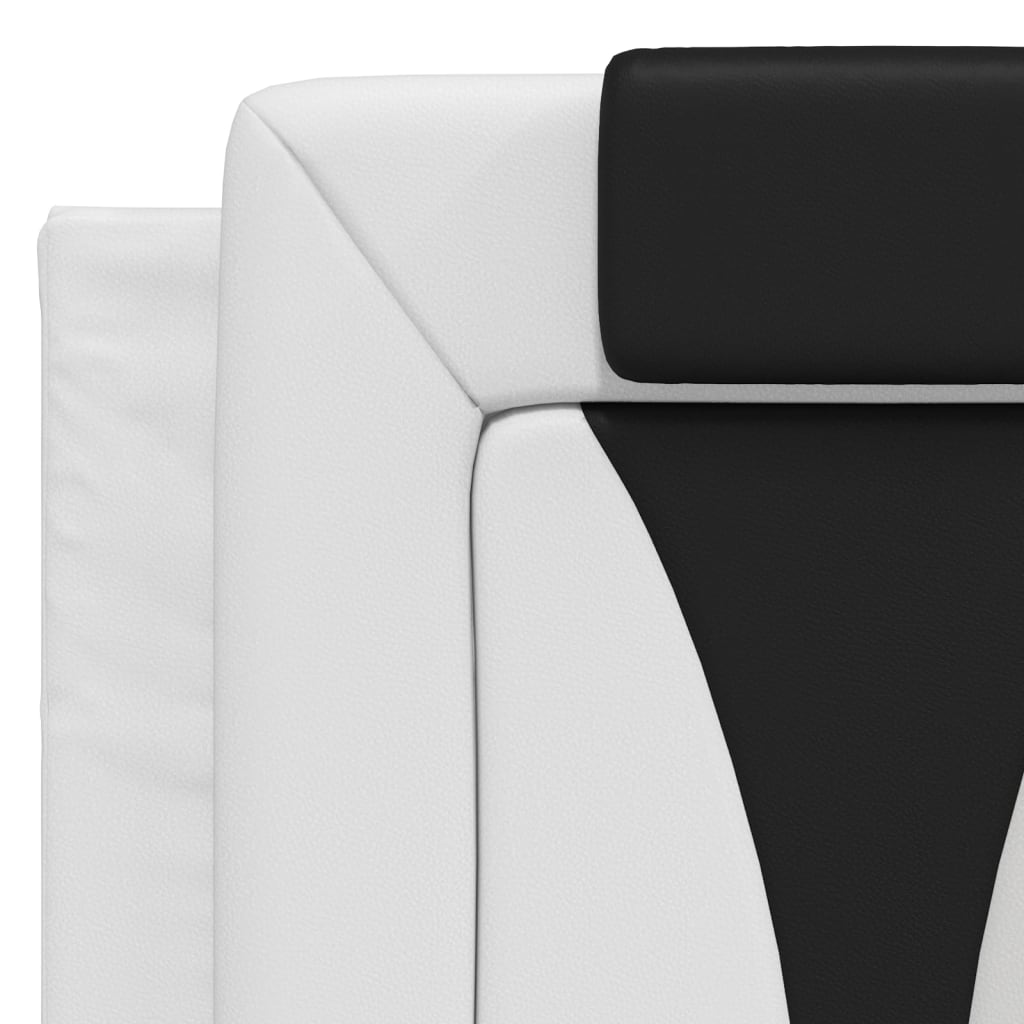 Bettgestell "Viana" mit LED ohne Matratze Weiß und Schwarz 140x190 cm