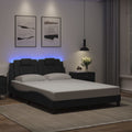 Bettgestell "Viana" mit LED ohne Matratze Schwarz 140x200 cm