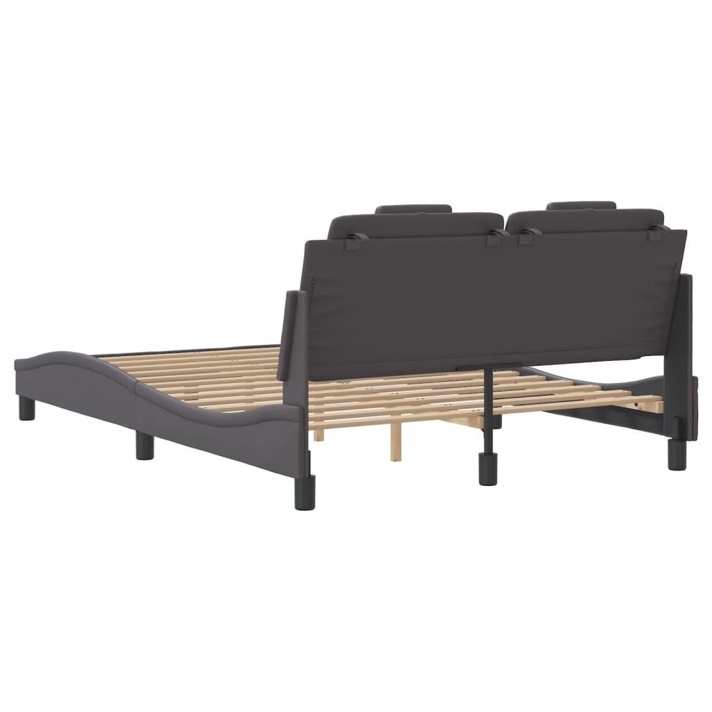 Bettgestell "Viana" mit LED ohne Matratze Grau 140x200 cm