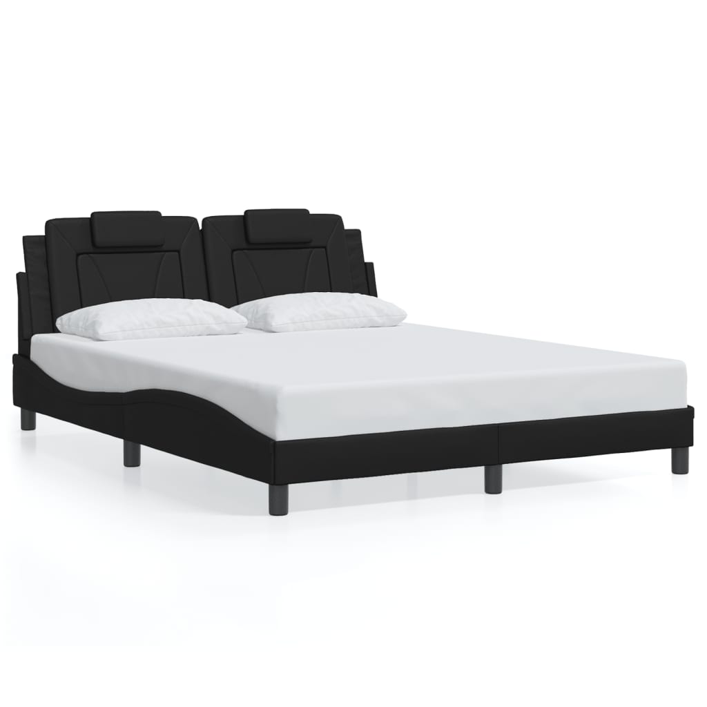 Bettgestell "Viana" mit LED ohne Matratze Schwarz 160x200 cm