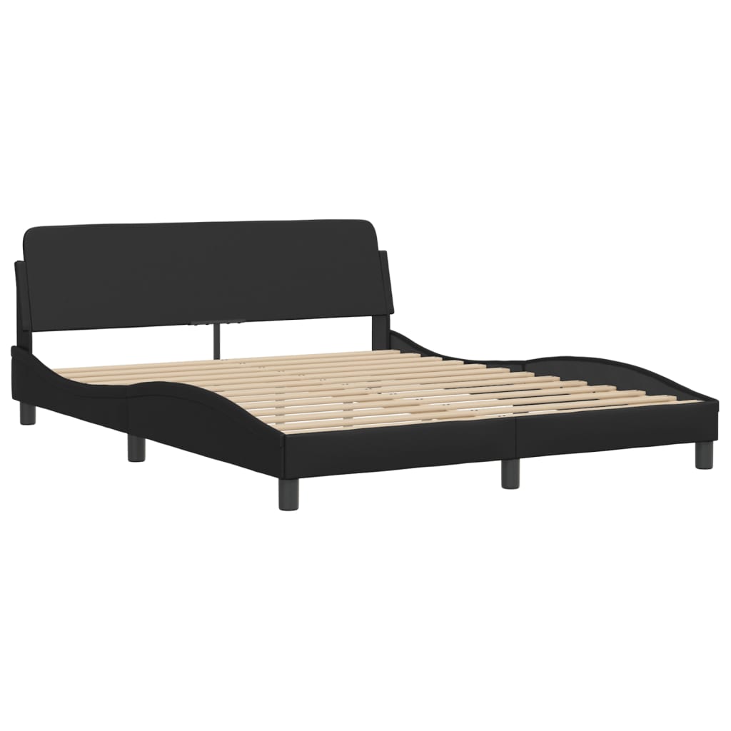 Bettgestell "Viana" mit LED ohne Matratze Schwarz 160x200 cm