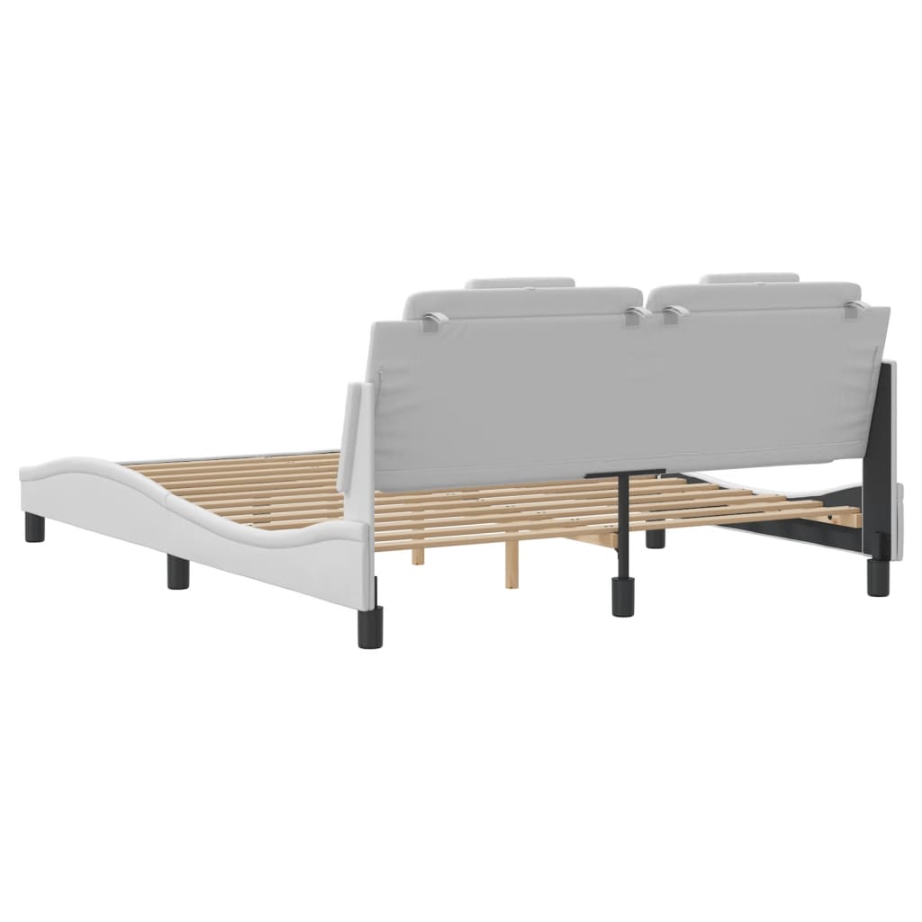 Bettgestell "Viana" mit LED ohne Matratze Weiß 160x200 cm