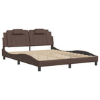 Bettgestell "Viana" mit LED ohne Matratze Braun 160x200 cm