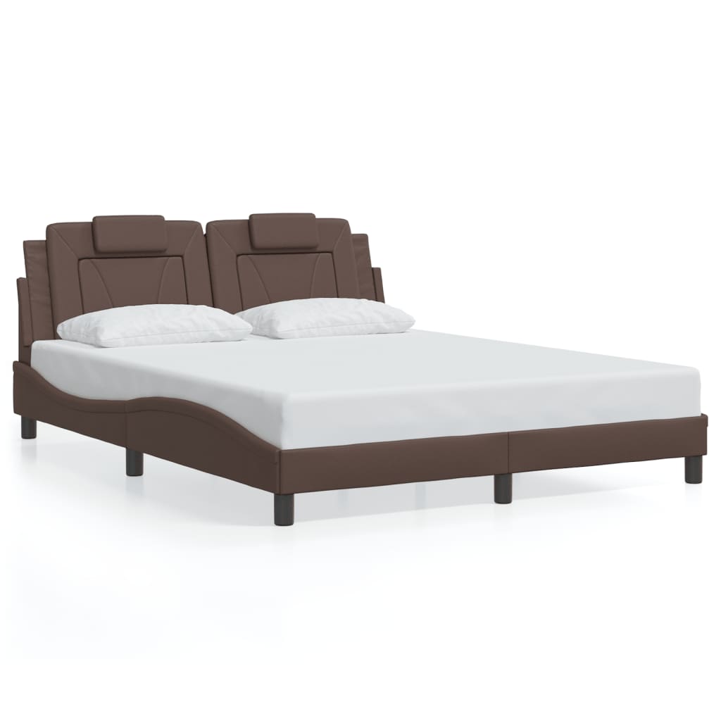 Bettgestell "Viana" mit LED ohne Matratze Braun 160x200 cm