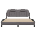 Bettgestell "Viana" mit LED ohne Matratze Grau 160x200 cm