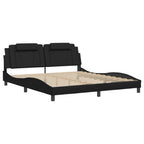 Bettgestell "Viana" mit LED ohne Matratze Schwarz 180x200 cm