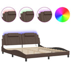 Bettgestell "Viana" mit LED ohne Matratze Braun 180x200 cm