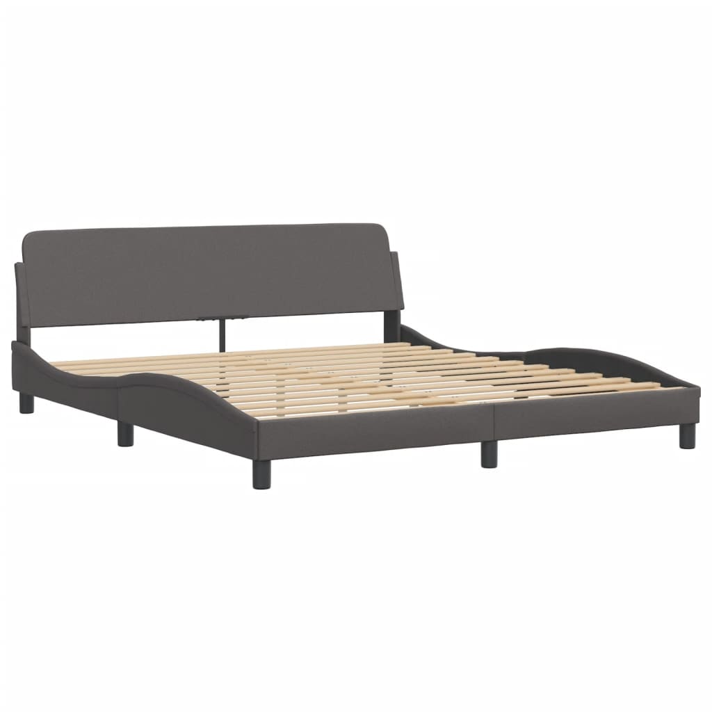 Bettgestell "Viana" mit LED ohne Matratze Grau 180x200 cm