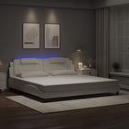 Bettgestell "Viana" mit LED ohne Matratze Weiß 200x200 cm