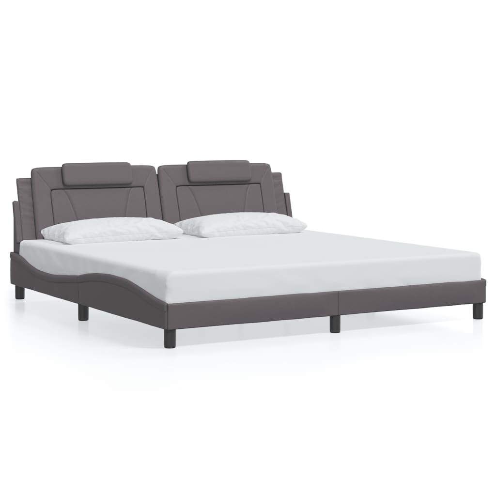 Bettgestell "Viana" mit LED ohne Matratze Grau 200x200 cm