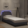 Bettgestell mit LED ohne Matratze "Zadar" Grau 80x200 cm