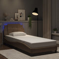 Bettgestell mit LED ohne Matratze "Zadar" Cappuccino-Braun 80x200 cm
