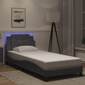 Bettgestell mit LED ohne Matratze "Zadar" Grau 90x190 cm