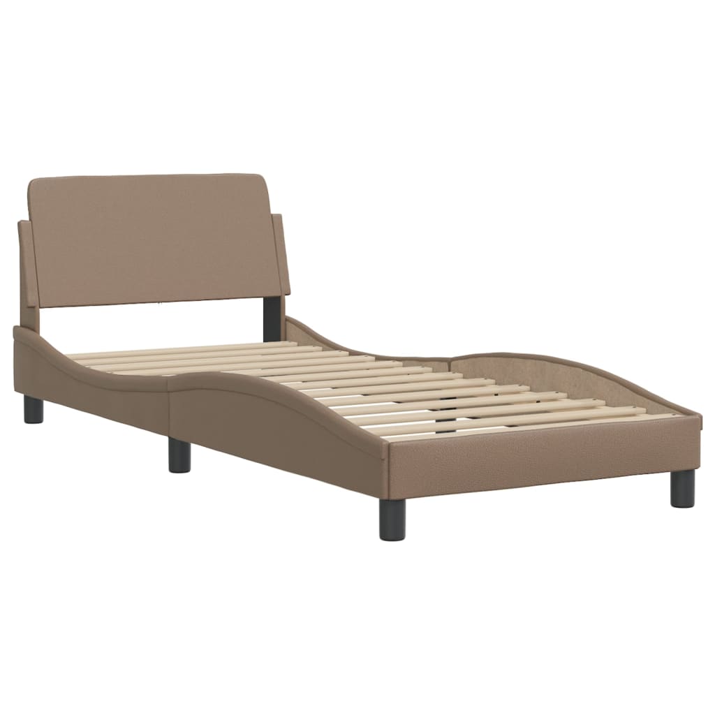 Bettgestell mit LED ohne Matratze "Zadar" Cappuccino-Braun 90x200 cm