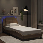 Bettgestell mit LED ohne Matratze "Zadar" Cappuccino-Braun 90x200 cm