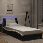 Bettgestell mit LED ohne Matratze "Zadar" Schwarz und Weiß 90x200 cm