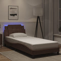 Bettgestell mit LED ohne Matratze "Zadar" Braun 100x200 cm