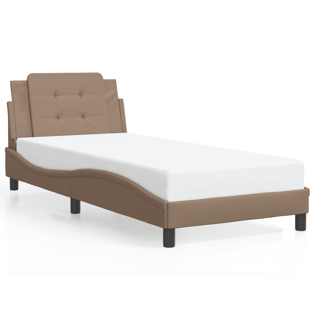 Bettgestell mit LED ohne Matratze "Zadar" Cappuccino-Braun 100x200 cm