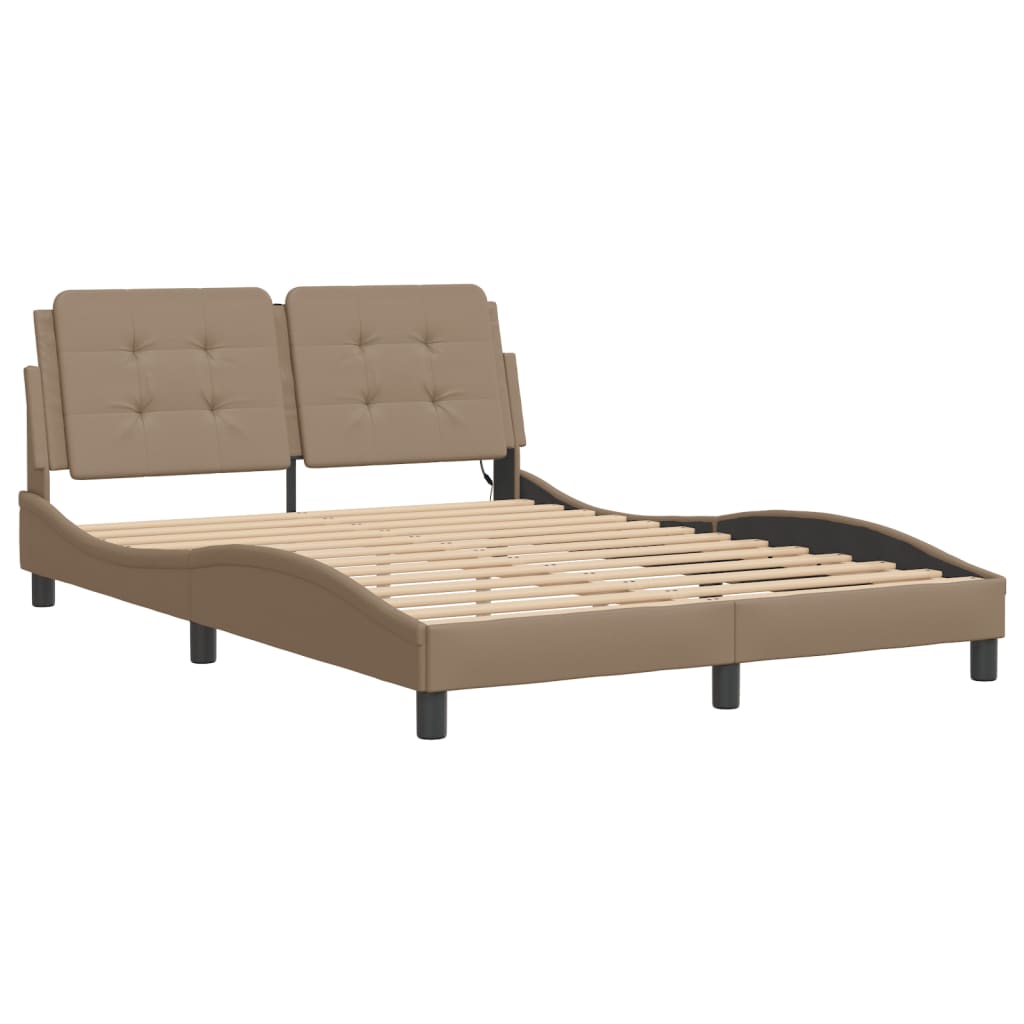 Bettgestell mit LED ohne Matratze "Zadar" Cappuccino-Braun 120x200 cm