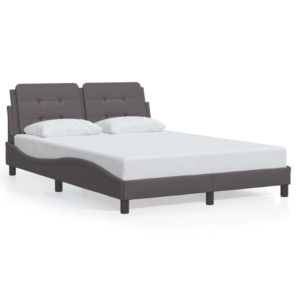 Bettgestell mit LED ohne Matratze "Zadar" Grau 140x190 cm