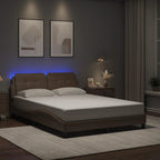 Bettgestell mit LED ohne Matratze "Zadar" Cappuccino-Braun 140x190 cm