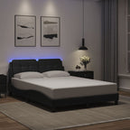 Bettgestell mit LED ohne Matratze "Zadar" Schwarz 140x200 cm