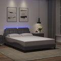 Bettgestell mit LED ohne Matratze "Zadar" Grau 140x200 cm