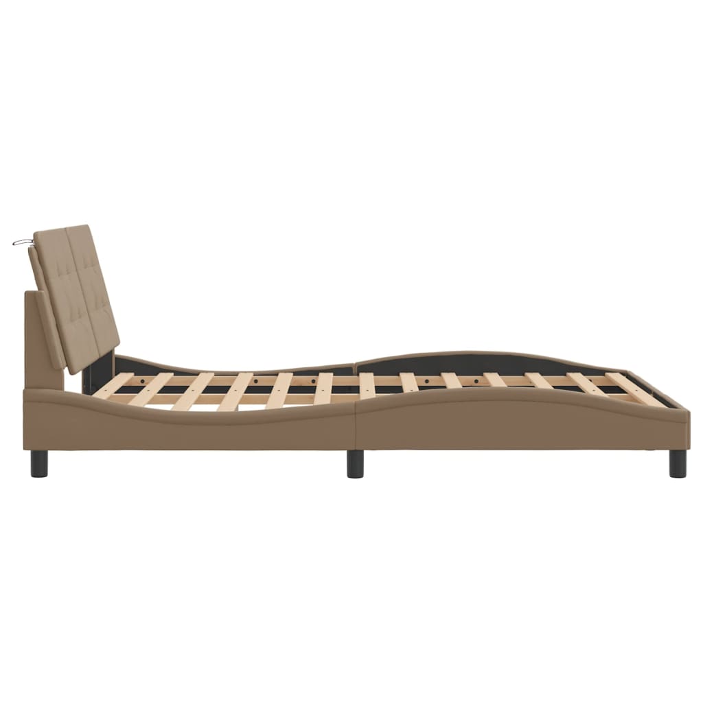 Bettgestell mit LED ohne Matratze "Zadar" Cappuccino-Braun 140x200 cm