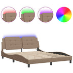 Bettgestell mit LED ohne Matratze "Zadar" Cappuccino-Braun 160x200 cm