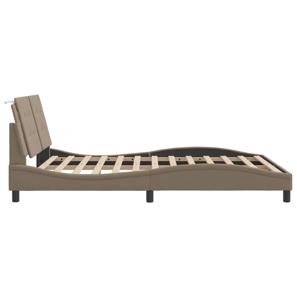 Bettgestell mit LED ohne Matratze "Zadar" Cappuccino-Braun 160x200 cm