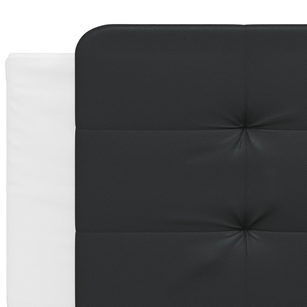 Bettgestell mit LED ohne Matratze "Zadar" Weiß und Schwarz 200x200 cm