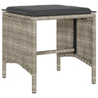 6-tlg. Garten-Sofagarnitur mit Kissen Hellgrau Poly Rattan