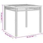 3-tlg. Garten-Essgruppe mit Kissen Grau Poly Rattan