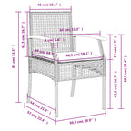 9-tlg. Garten-Essgruppe mit Kissen Grau Poly Rattan