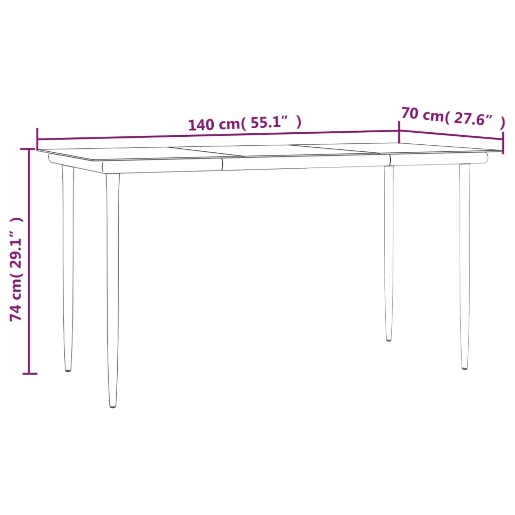 5-tlg. Garten-Essgruppe mit Kissen Schwarz Poly Rattan