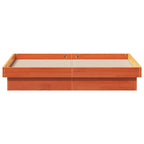 Massivholzbett mit LED-Beleuchtung Wachsbraun 140x190 cm Kiefer