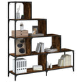 Bücherregal 4 Etagen Räuchereiche 139x33,5x149 cm Holzwerkstoff