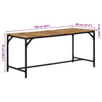 Esstisch 160x80x75 cm Raues Massivholz Mango