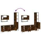 4-tlg. Badmöbel-Set Räuchereiche Holzwerkstoff