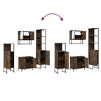 4-tlg. Badmöbel-Set Räuchereiche Holzwerkstoff
