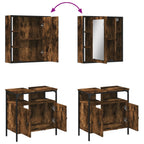 2-tlg. Badmöbel-Set Räuchereiche Holzwerkstoff