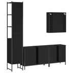 4-tlg. Badmöbel-Set Schwarz Holzwerkstoff