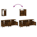 3-tlg. Badmöbel-Set Räuchereiche Holzwerkstoff