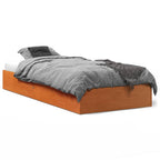 Massivholzbett ohne Matratze Wachsbraun 90x190 cm Kiefernholz