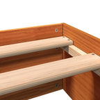 Massivholzbett ohne Matratze Wachsbraun 90x190 cm Kiefernholz