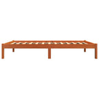 Massivholzbett ohne Matratze Wachsbraun 90x190 cm Kiefernholz