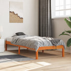 Massivholzbett ohne Matratze Wachsbraun 90x190 cm Kiefernholz